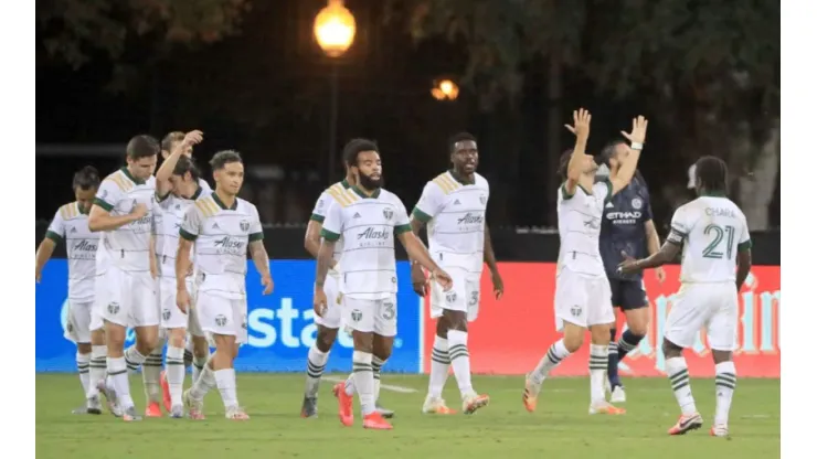 Portland Timbers players celebrating. (Getty)
