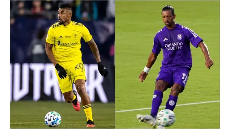 Nashville SC vs. Orlando City SC: Anibal Godoy (left) and Nani. (Getty)
