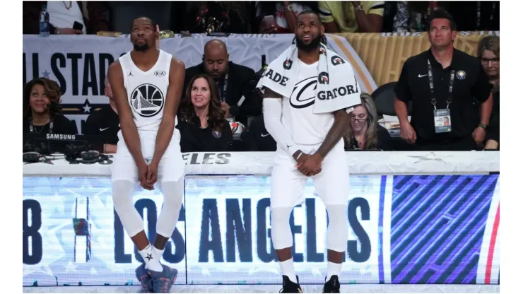 Kevin Durant and LeBron James during the 2018 NBA All-Star Game.
