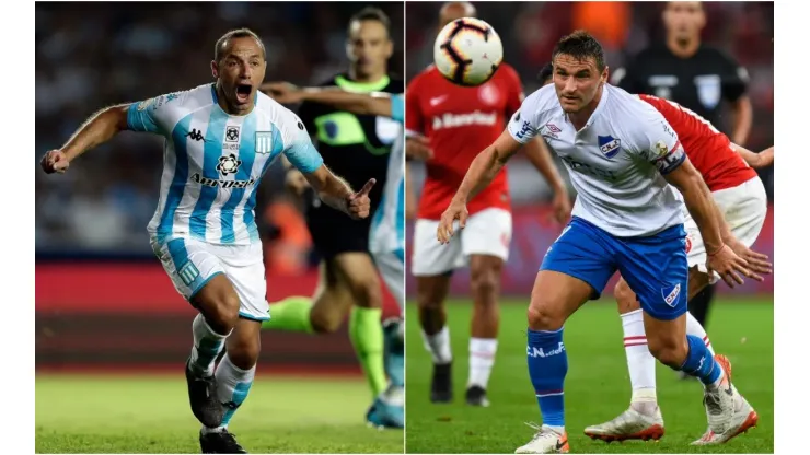 Racing Club vs. Nacional: Marcelo Díaz of Racing (left) and Gonzalo Bergessio of Nacional (Getty).
