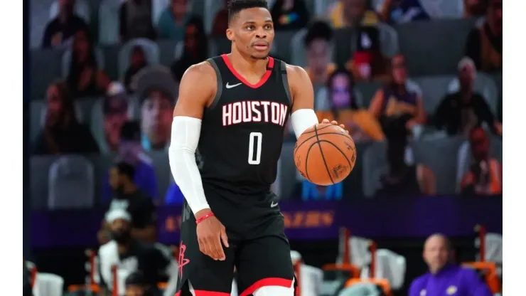 Russell Westbrook didn't have a good first season with the Houston Rockets. Now the Knicks could lure him away from Texas. (Getty)
