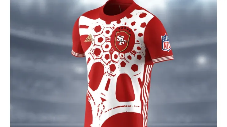 The San Francisco 49ers soccer jersey.
