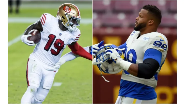 Deebo (right) didn't hold anything against the best defensive player in the NFL. (Getty)
