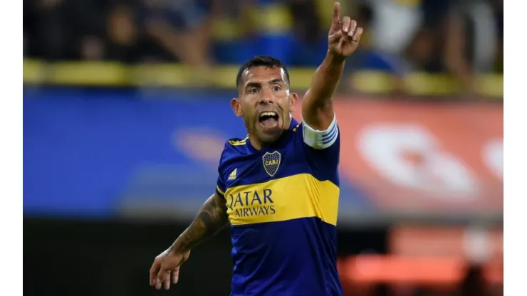 Carlos Tevez of Boca Juniors during a Copa Libertadores game (Getty).
