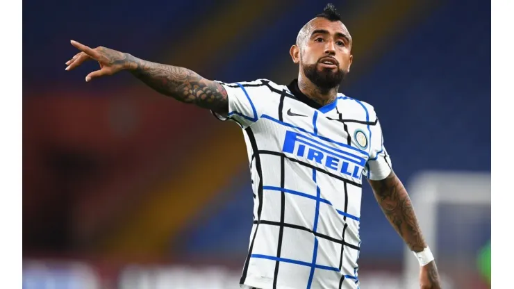 Arturo Vidal playing for his new team Inter Milan. (Getty)
