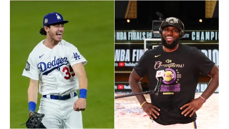 Cody Bellinger (left) is a big admirer of LeBron James (right). (Getty)
