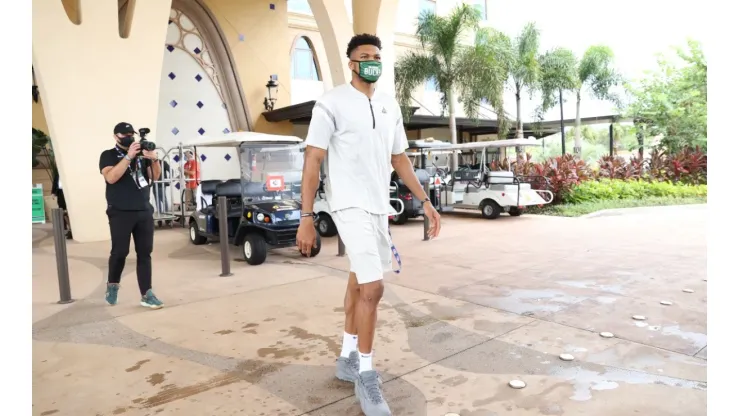 Giannis Antetokounmpo in the bubble. (Getty)
