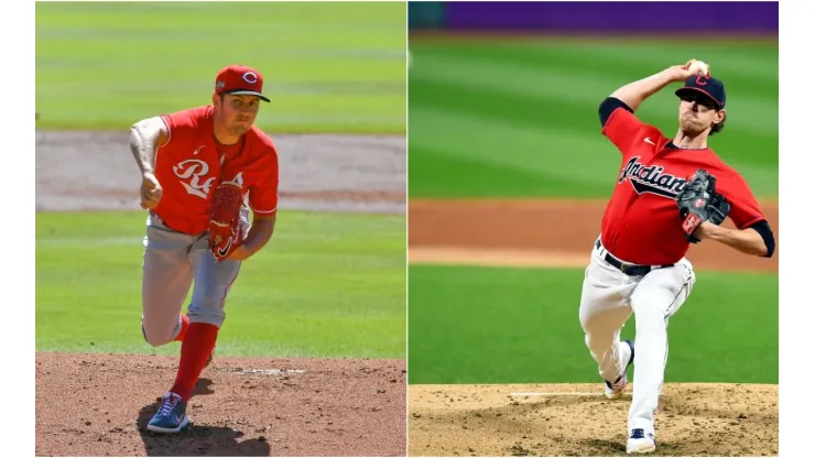 Reds' Trevor Bauer (left) and Indians' Shane Bieber (right). (Getty)
