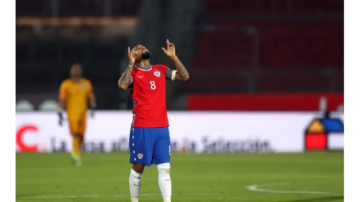 Arturo Vidal celebrates after scoring. (Getty)
