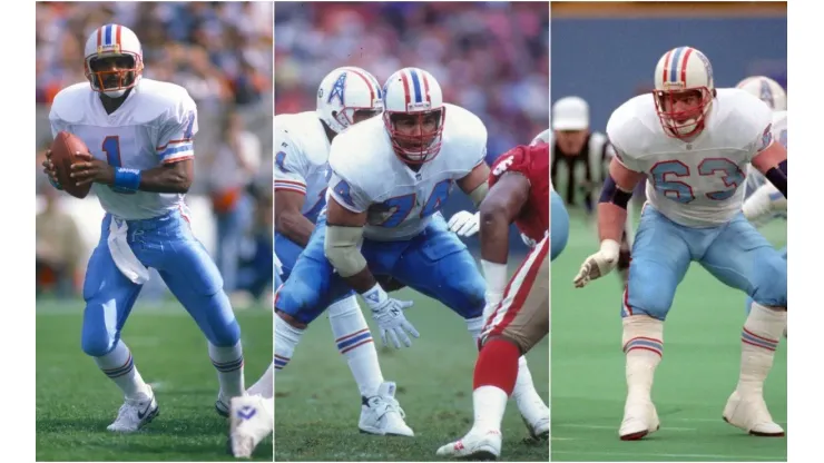 Warren Moon, Bruce Matthews, Mike Munchak (Getty)
