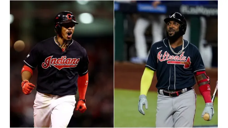 Indians' Francisco Lindor (left) and Braves' Marcell Ozuna (right). (Getty)
