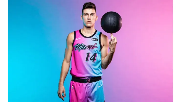 Tyler Herro rocking the 'Viceversa' Heat jersey. (@MiamiHEAT)
