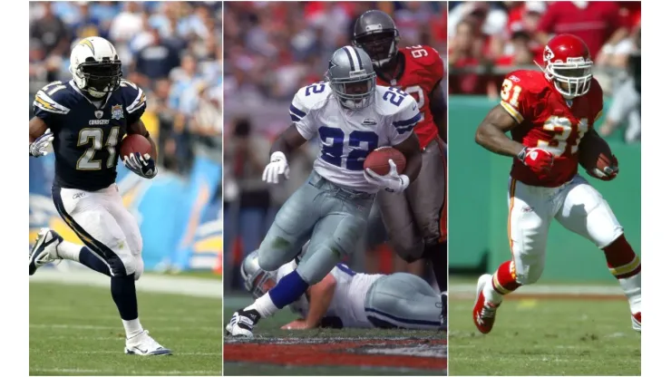 LaDainian Tomlinson,Emmitt Smith, and Priest Holmes (Getty)
