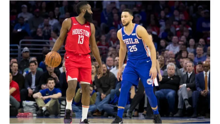 James Harden (left) and Ben Simmons (right). (Getty)
