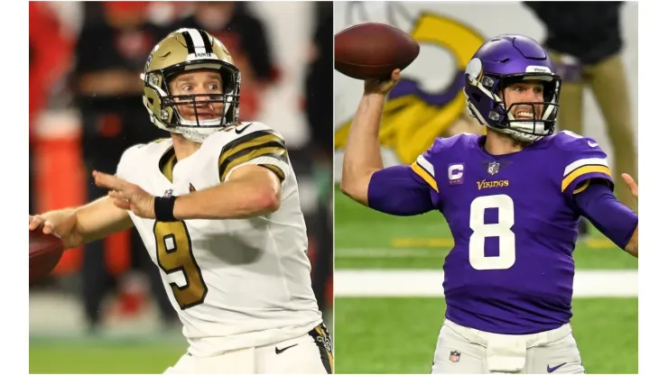 Drew Brees (left) and Kirk Cousins (right). (Getty)
