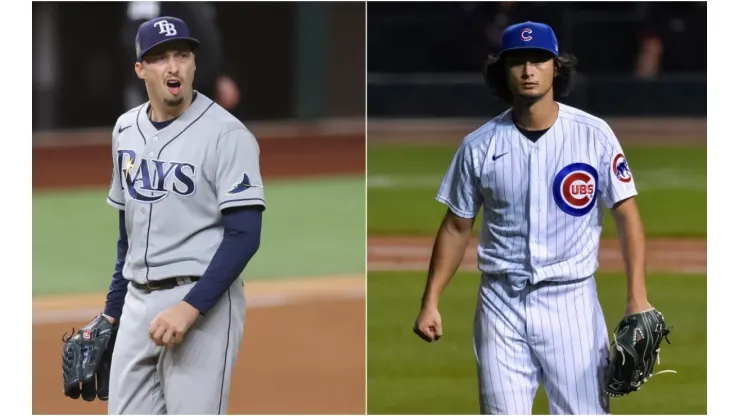 Blake Snell (left) and Yu Darvish (right) could play together this next MLB season. (Getty)
