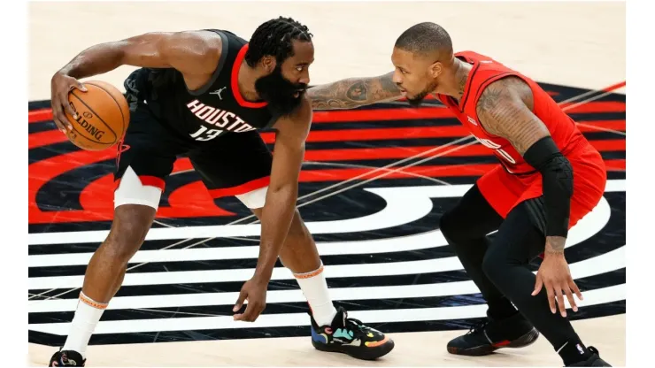 James Harden could join forces with Damian Lillard in Portland. (Getty)
