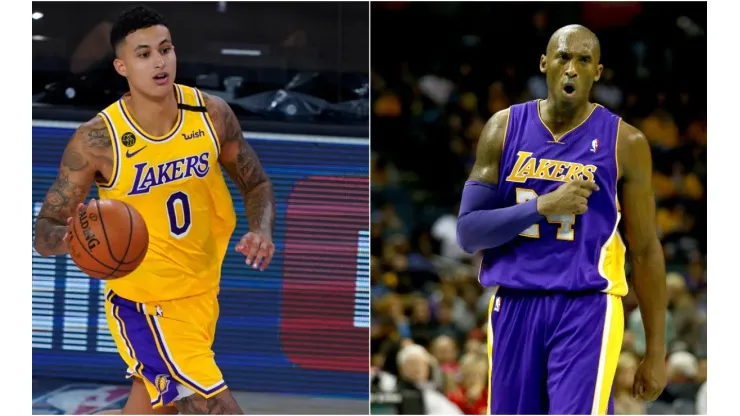 Kyle Kuzma shared a very heartwarming video of himself and Kobe Bryant. (Getty)
