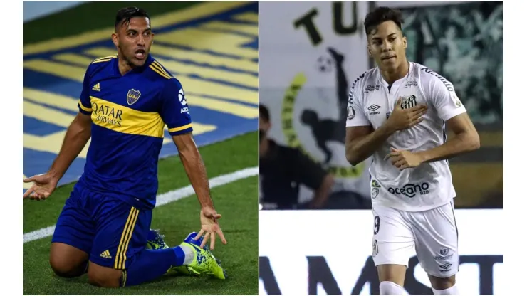 Boca's Ramón Abila and Santos' Kaio Jorge. (Getty)
