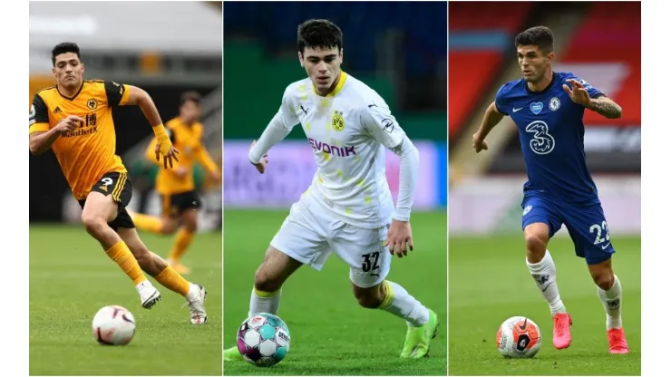 Raúl Jiménez, Gio Reyna, Christian Pulisic (Getty)
