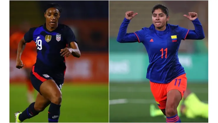 Crystal Dunn (left) and Catalina Usme (right). (Getty)
