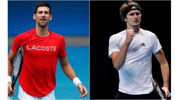 Nole and Zverev clash in a high-flying match. (Getty)
