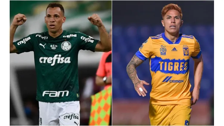 Palmeiras' Breno (left) and Tigres' Carlos Salcedo (right). (Getty)
