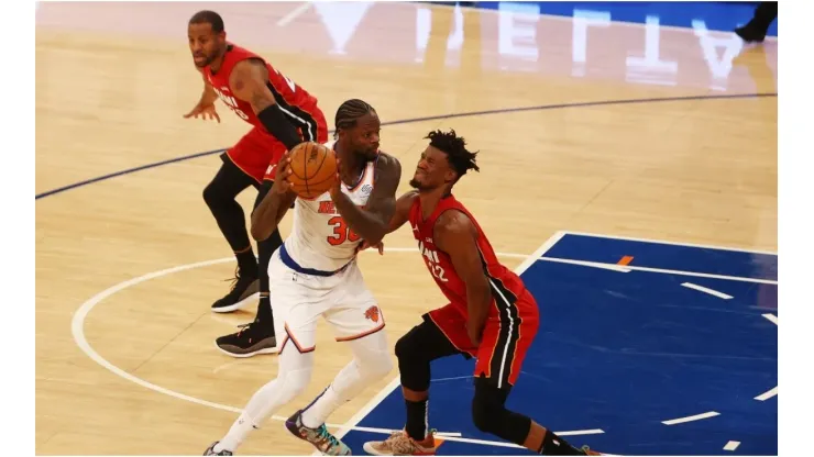 Julis Randle & Jimmy Butler. (Getty)
