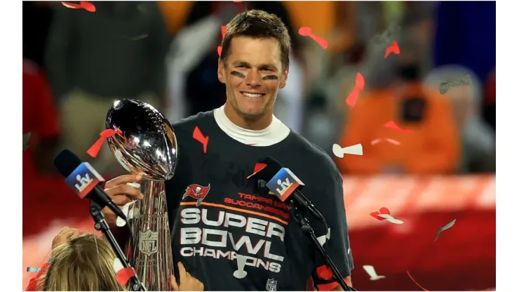 Tom Brady after winning his 7th Super Bowl. (Getty)
