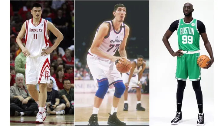 Yao Ming, Gheorghe Muresan and Tacko Fall. (Getty)
