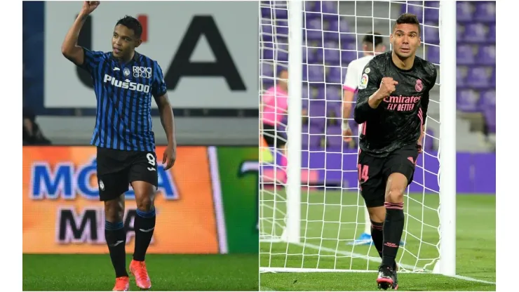 Luis Muriel (left) and Carlos Casemiro (right). (Getty)
