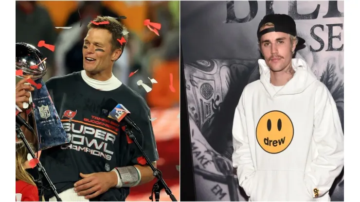 Tom Brady and Justin Bieber. (Getty)
