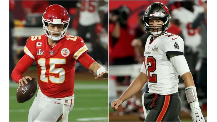 Patrick Mahomes & Tom Brady. (Getty)
