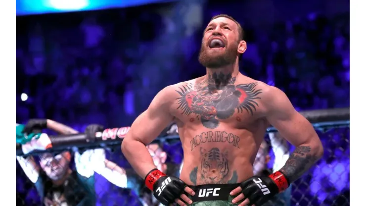 Conor McGregor waits for the start of his welterweight bout against Donald Cerrone during UFC246 at T-Mobile Arena on January 18, 2020 in Las Vegas, Nevada.
