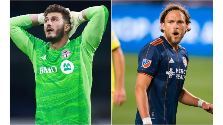 Alex Bono of Toronto FC (left) and Tom Pettersson of FC Cincinnati (right). (Getty)
