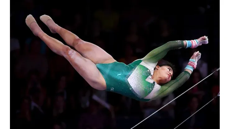 Alexa Moreno in action at the 2018 Artistic Gymnastics World Championships. (Getty)
