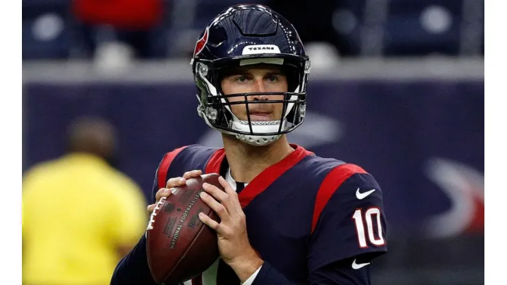 Davis Mills in action for the Houston Texans during the 2021 NFL preseason.
