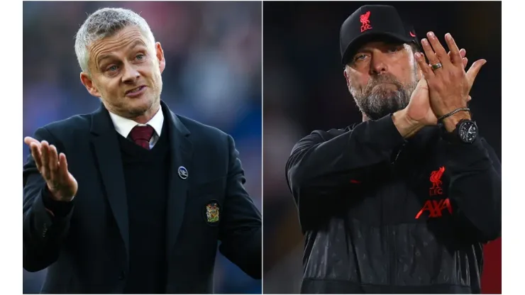 Ole Gunnar Solskjaer of Manchester United (left) and Jurgen Klopp of Liverpool (right)
