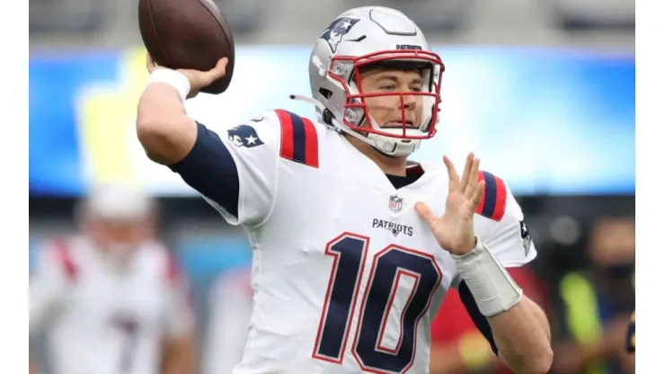 Mac Jones of the Patriots during his game against the Los Angeles Charges on October 31
