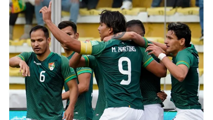 Bolivia players celebrate.
