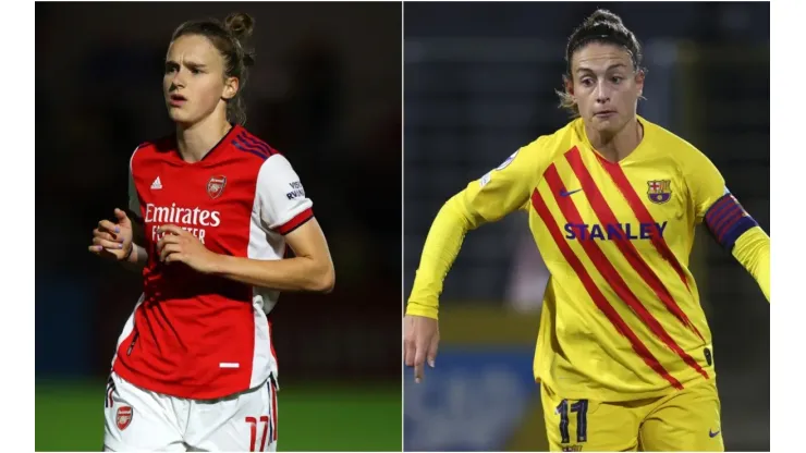 Vivianne Miedema of Arsenal (left) and Alexia Putellas of Barcelona (right)
