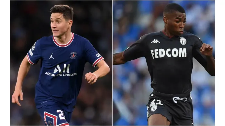 Ander Herrera of PSG (left) and Jean Lucas of Monaco (right)
