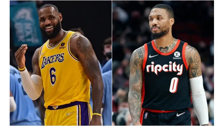 LeBron James of the Los Angeles Lakers (left) and Damian Lillard of the Portland Trail Blazers (right)
