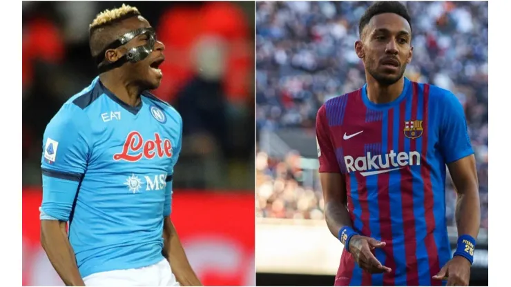 Victor Osimhen of Napoli and Pierre Emerick Aubameyang of FC Barcelona
