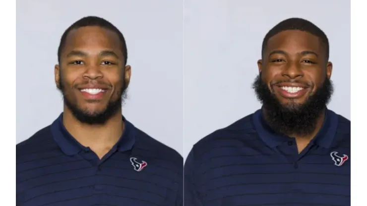 defensive assistant Dele Harding (left) and assistant defensive line Kenyon Jackson of Texans
