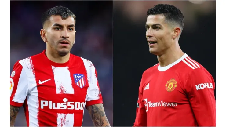 Angel Correa of Atletico Madrid and Cristiano Ronaldo of Manchester United.
