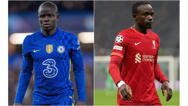 N'Golo Kante of Chelsea FC and Sadio Mane of Liverpool
