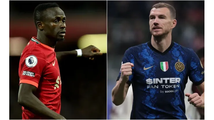 Sadio Mane of Liverpool and Edin Dzeko of Inter
