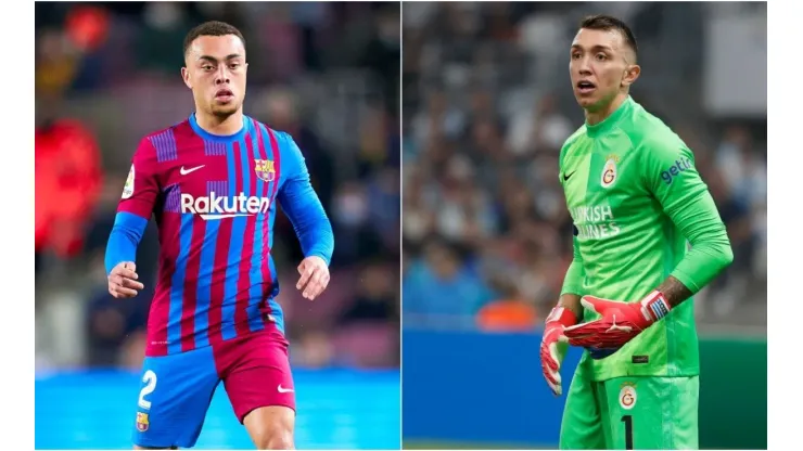 Sergiño Dest and Fernando Muslera
