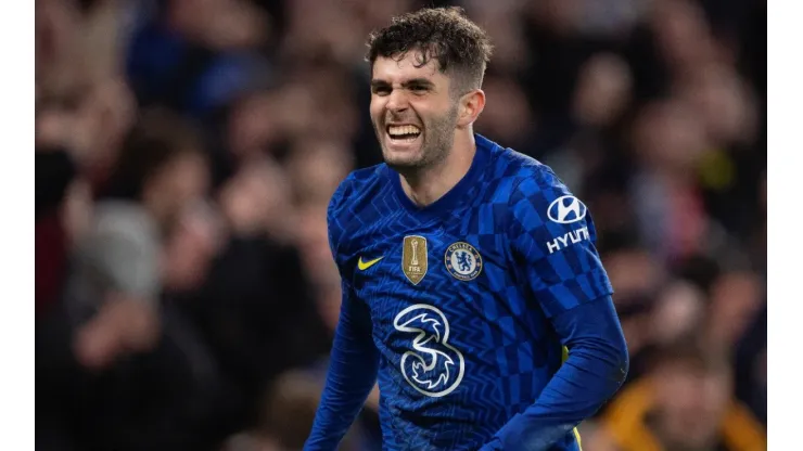 Christian Pulisic celebrates after scoring against Lille.
